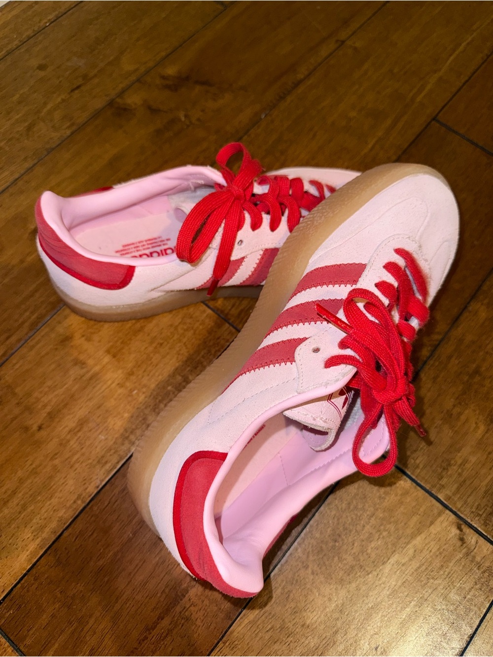 adidas Women’s Sambae in Clear Pink Scarlet Gum - Picture 3 of 7